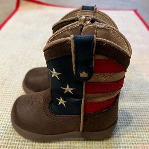 ROPER TODDLER BOYS' AMERICAN PATRIOT WESTERN BOOTS - ROUND TOE. Size 4.